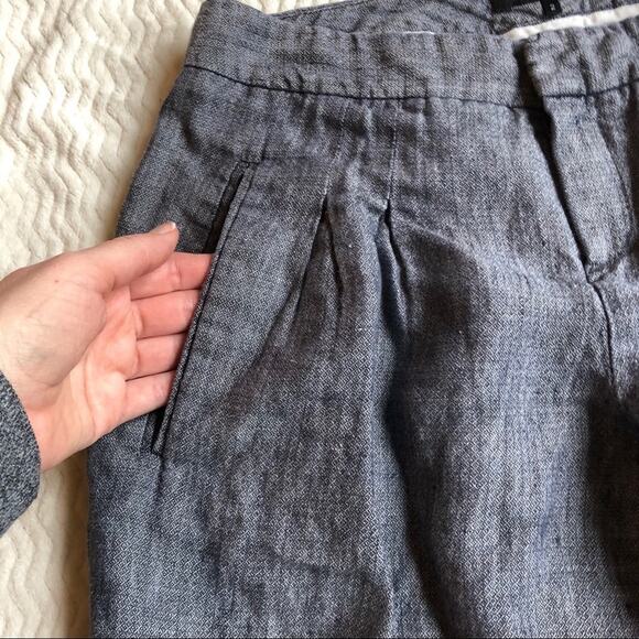 Theory Grey Pleated Tapered Career Style Pants Womens 2 Slacks Trousers Office - Picture 4 of 8